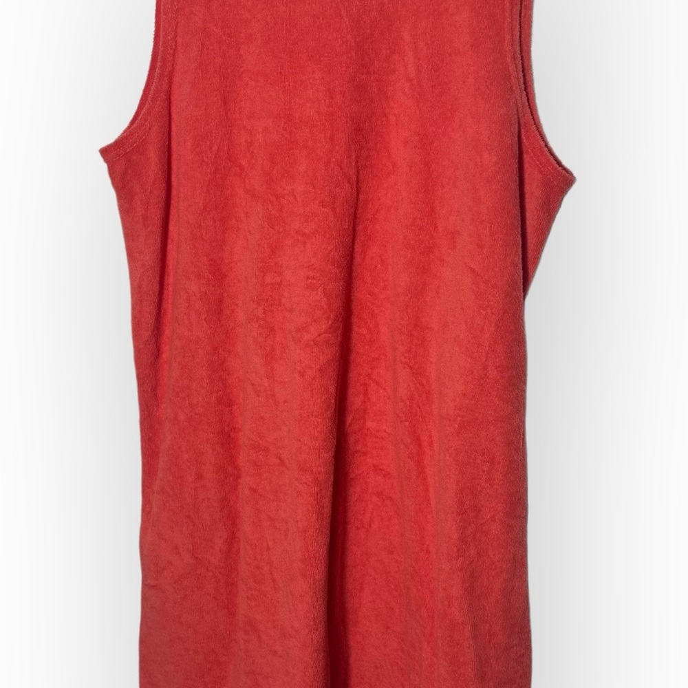 Metropolitan 90s Terrycloth Jumper dress Bright Orange coverup swim cover vtg - Picture 8 of 9